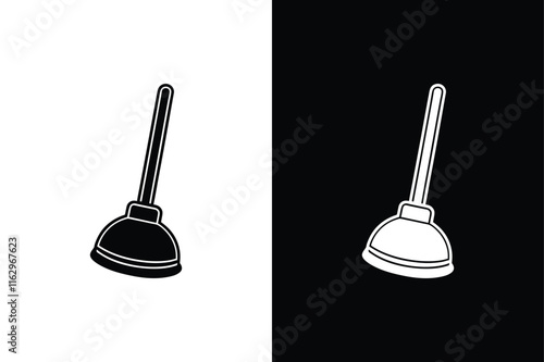 Plunger icon vector on White Background ,Vector Art Illustration on white background.