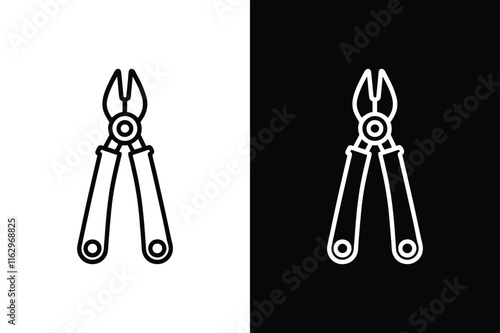 Tongue and Groove pliers icon vector on White Background ,Vector Art Illustration on white background.