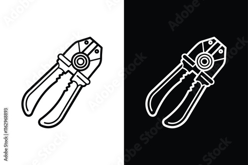 Tongue and Groove pliers icon vector on White Background ,Vector Art Illustration on white background.