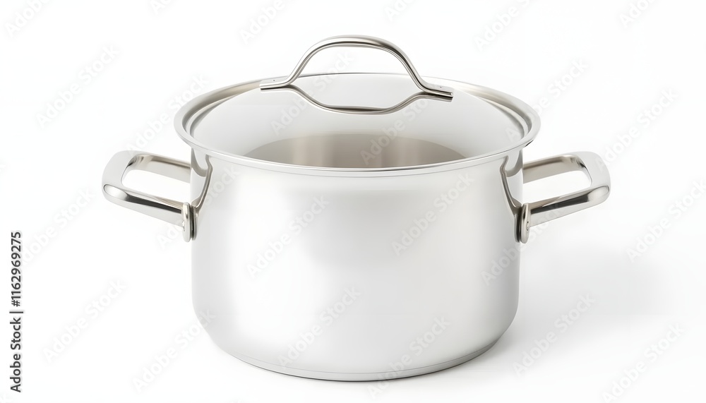Stainless Steel Stockpot: Gleaming Modern Design with Lid Stainless Steel Stockpot: Gleaming Modern Design with Lid