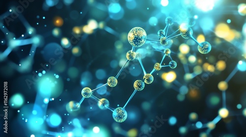 Wallpaper Mural Abstract molecular structure with glowing elements. Torontodigital.ca