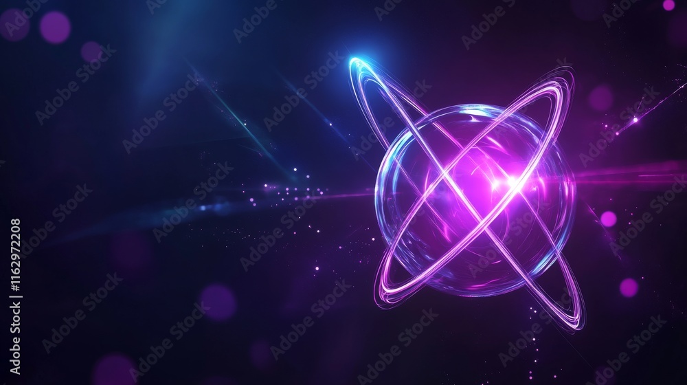 Abstract representation of atomic particles. Abstract representation of atomic particles.