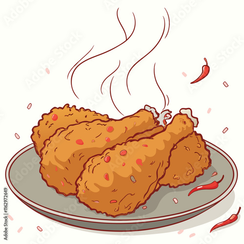 Crispy Fried Chicken Drumsticks with Steaming Hot Perfection