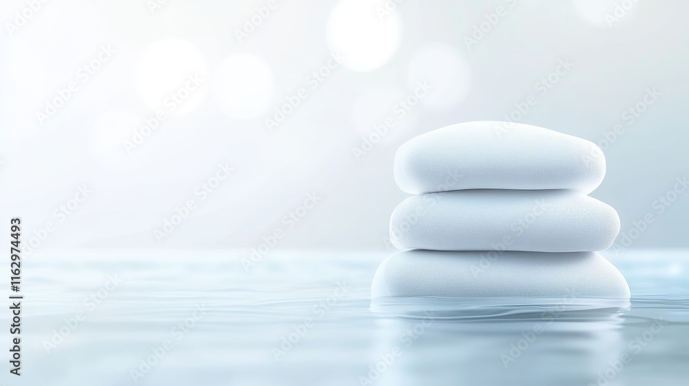 Calm and tranquil stacked stones in water. Calm and tranquil stacked stones in water.