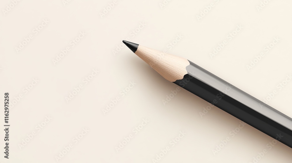 Close-up of a sharpened pencil on paper. Close-up of a sharpened pencil on paper.