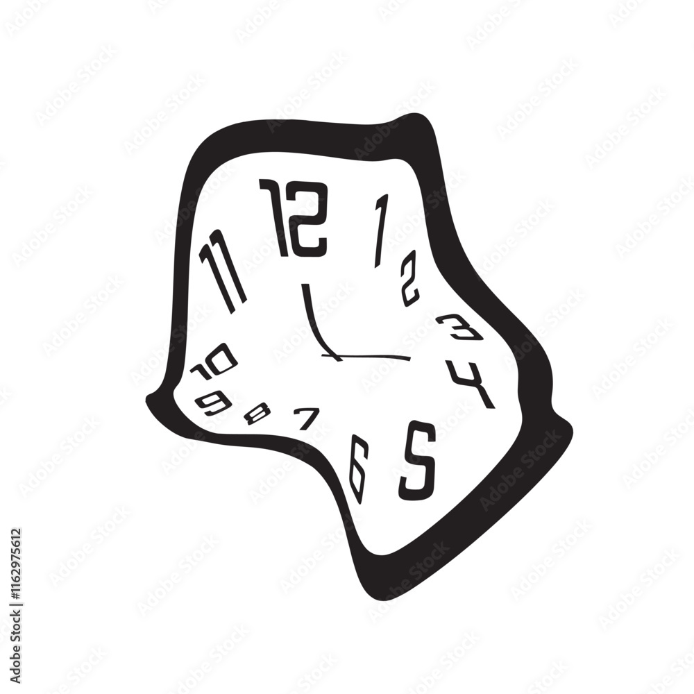 Deformed wall clock designed with simple details Deformed wall clock designed with simple details