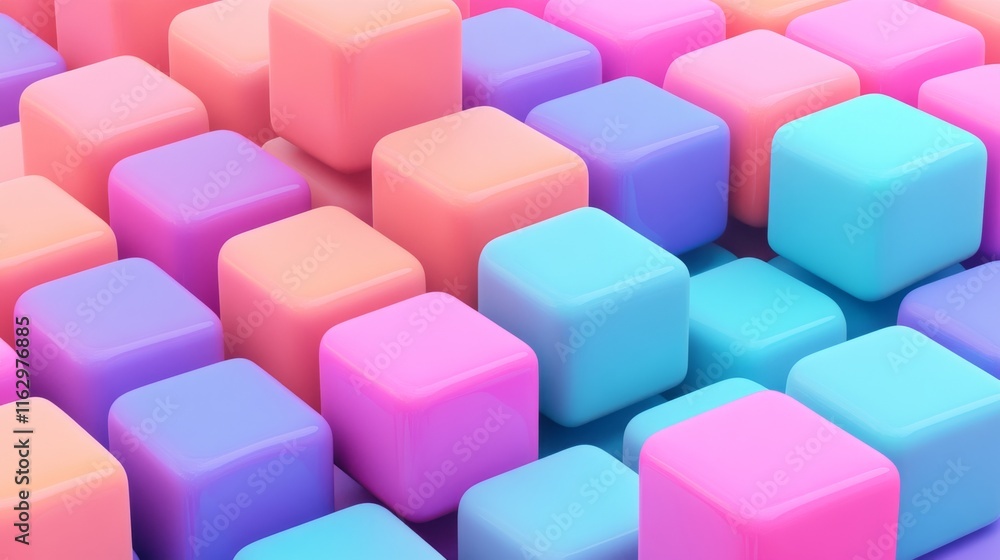 Colorful cubes arranged in a vibrant pattern. Colorful cubes arranged in a vibrant pattern.