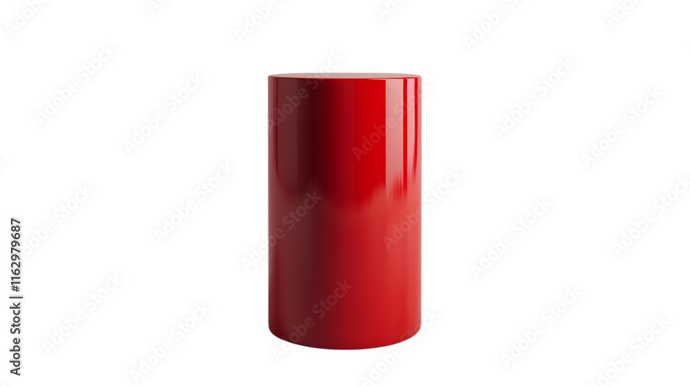 Red glossy pedestal for product displays or exhibitions. Its vibrant color and smooth finish make it suitable for modern retail or interior design Isolated on white background Red glossy pedestal for product displays or exhibitions. Its vibrant color and smooth finish make it suitable for modern retail or interior design Isolated on white background