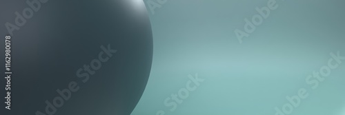 Obraz na płótnie Partial Dark Grey Sphere on Seafoam Gradient Abstract w salonie