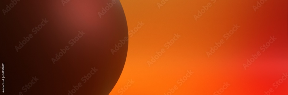 Dark Brown Sphere Curve on Warm Orange Red Gradient