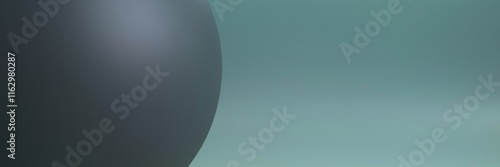Obraz na płótnie Dark Grey Sphere Fragment on Light Seafoam Gradient w salonie