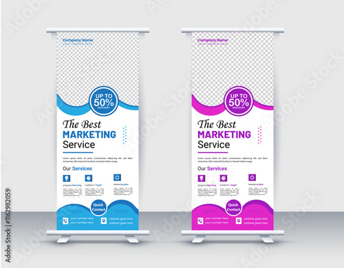 Corporate Business Roll Up Set. Standee Design. Banner Template