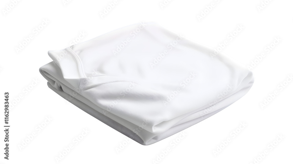 Folded plain white t-shirt isolated on white background Folded plain white t-shirt isolated on white background
