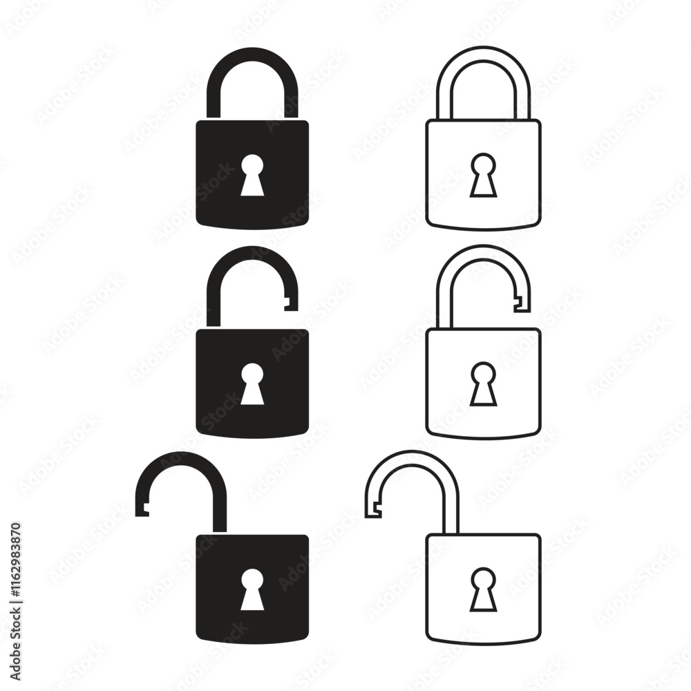 Padlock Icon Set Vector Design.