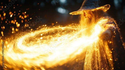 Magical wizard spells spell being cast effortlessly photo