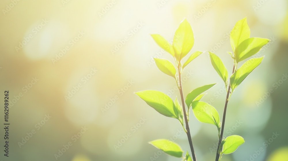 Fresh green leaves glowing in sunlight. Fresh green leaves glowing in sunlight.