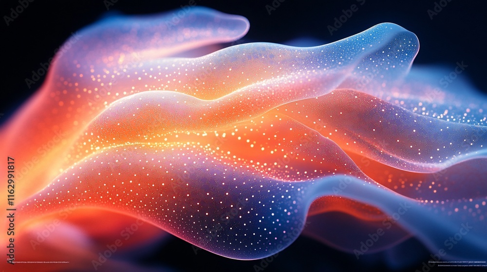 Fototapeta premium Abstract glowing waves with embedded particles