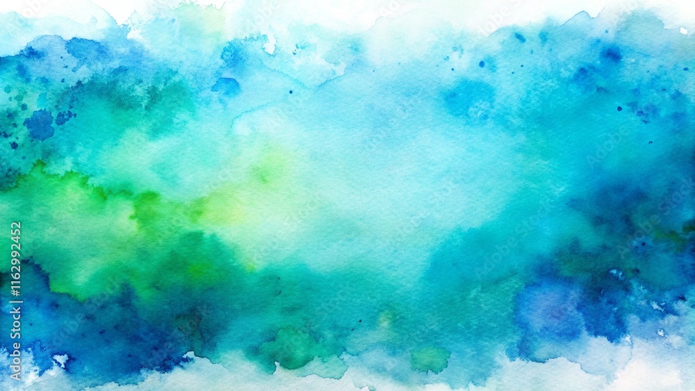 Blue green watercolor background. Art background with copy space for design.
Blue green watercolor background. Art background with copy space for design.