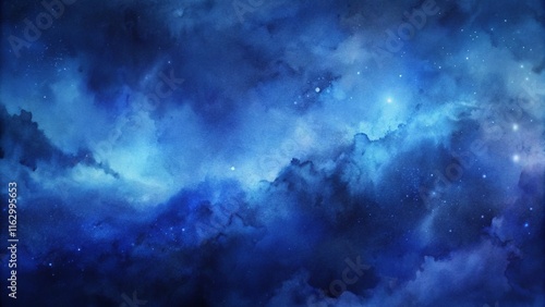 Wallpaper Mural Hand painted watercolor background. Navy blue abstract watercolor drawing. Dark blue art background with copy space for design. Web banner.
 Torontodigital.ca