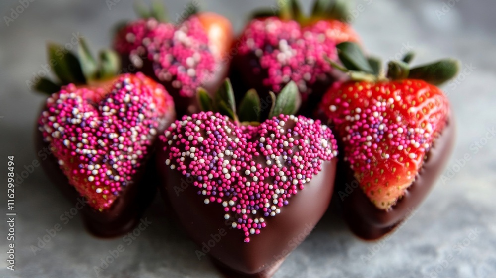 Chocolate Covered Strawberries Sprinkled With Pink And White