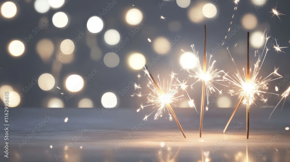 Fototapeta premium Joyful sparks illuminate a festive celebration.