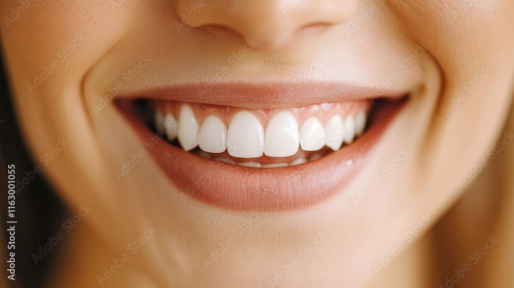 Fototapeta premium Smiling woman showcasing bright teeth and joyful expression reflecting happiness and sincerity in personal connection and engagement.