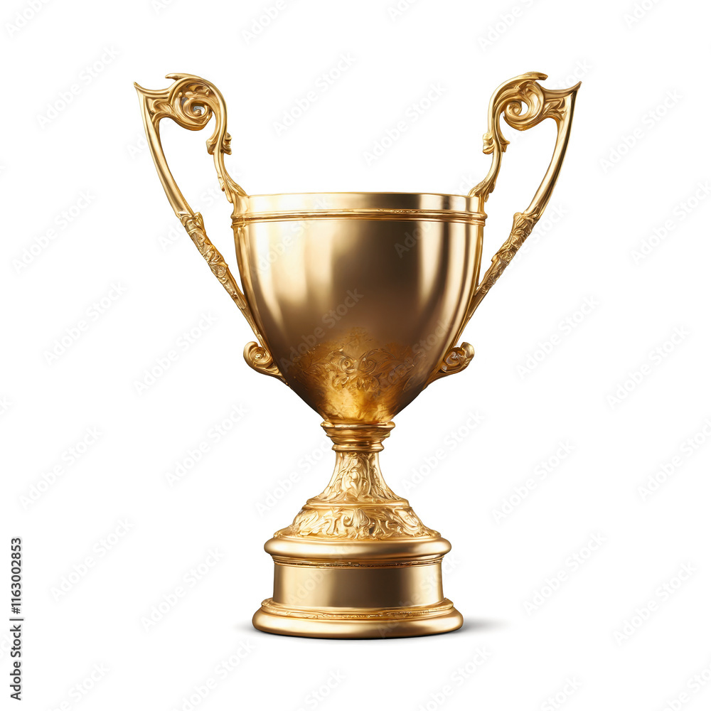 Classic gold trophy cup with intricate design ideal for awards and celebrations Classic gold trophy cup with intricate design ideal for awards and celebrations
