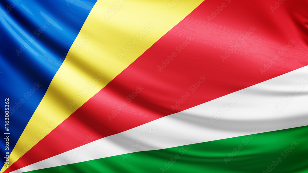 the seychelles flag picture, close-up shot of seychelles island nation flag, africa, animated flag background photo, 3D photo of a flag, national symbol of african country, patriotism, full screen the seychelles flag picture, close-up shot of seychelles island nation flag, africa, animated flag background photo, 3D photo of a flag, national symbol of african country, patriotism, full screen