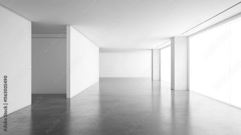 Minimalist White Room with Textured Walls and Cement Floor Ideal for Interior Design and Copy Space Use Minimalist White Room with Textured Walls and Cement Floor Ideal for Interior Design and Copy Space Use