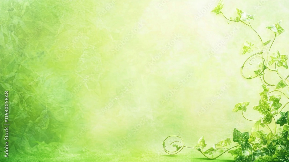 A serene green background with ivy vines, perfect for nature themes. A serene green background with ivy vines, perfect for nature themes.