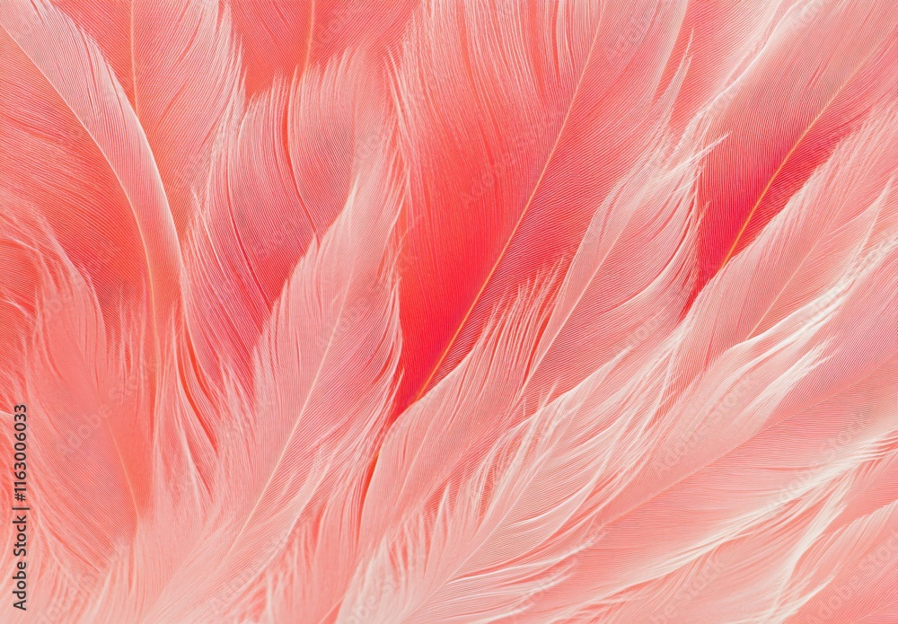 Soft Coral Pink Feathers Texture Background: AI Generated Bird Feather Closeup Soft Coral Pink Feathers Texture Background: AI Generated Bird Feather Closeup