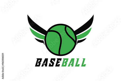 WINGED BASEBALL TENNIS LOGO VECTOR DESIGN TEMPLATE