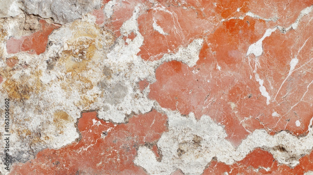 Fototapeta premium Coral and white marbled texture background with empty space for custom text or graphics. Ideal for design and creative projects.