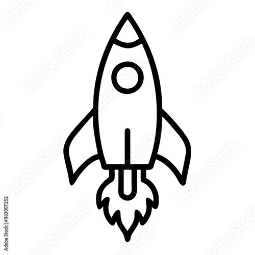 Rocket ship with flames