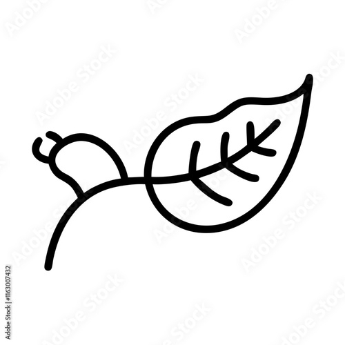 Leaf with caterpillar