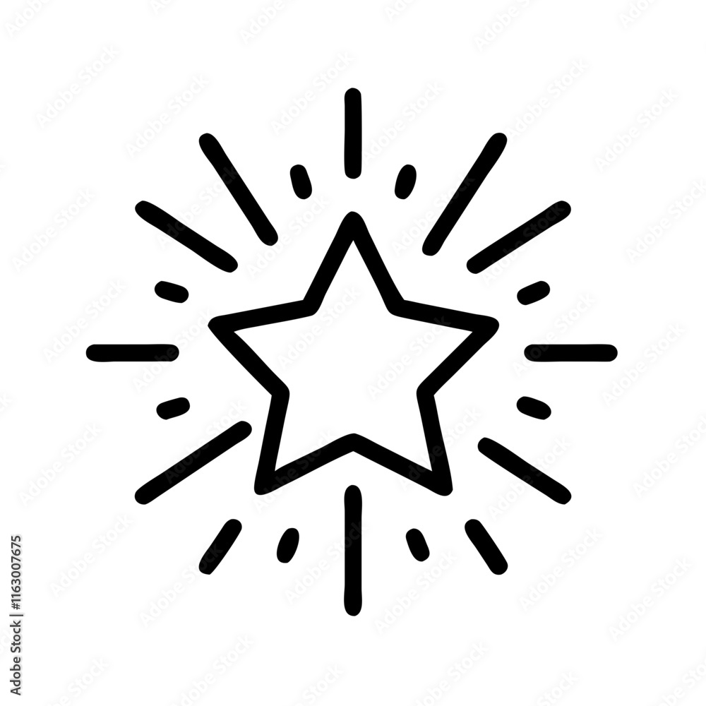 A glowing or shining star symbolizing excitement or achievement A glowing or shining star symbolizing excitement or achievement
