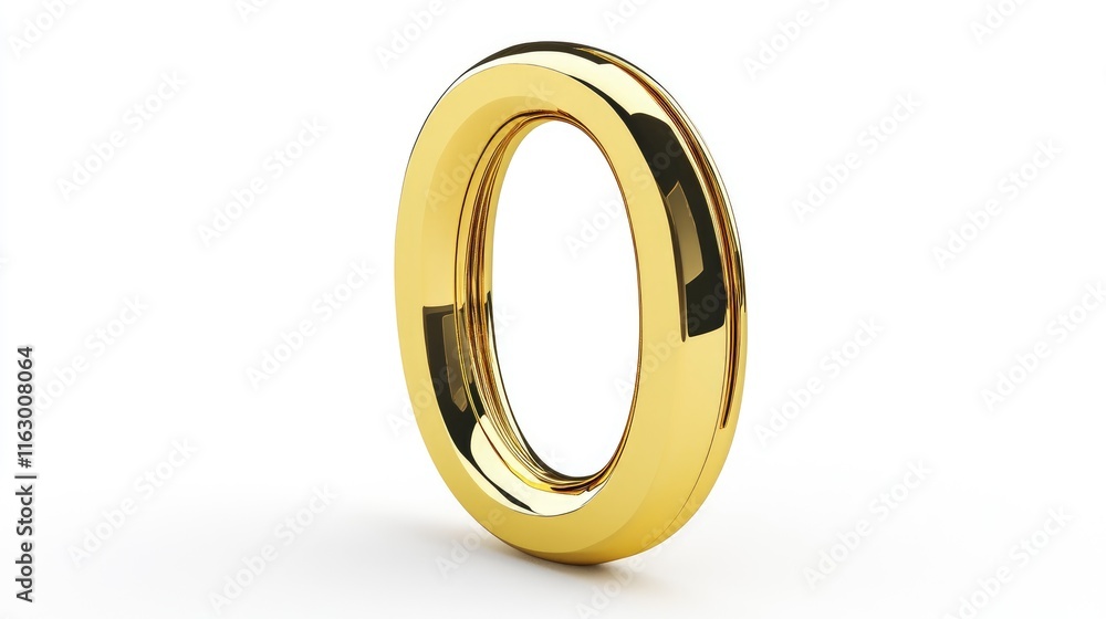 Golden round zero shape design with glossy finish for luxury branding and creative projects. Golden round zero shape design with glossy finish for luxury branding and creative projects.