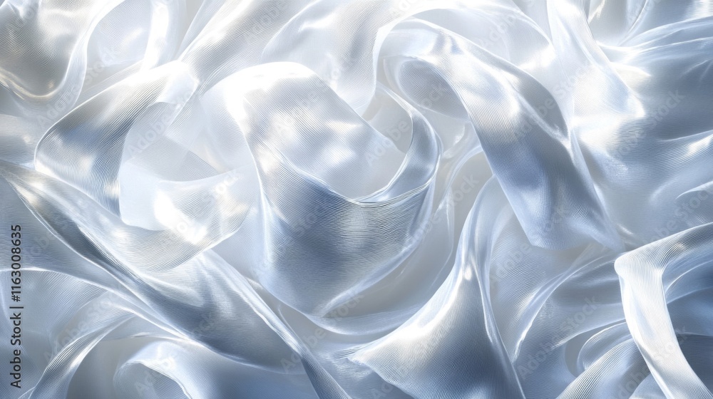 Obraz premium Draped Silver Silk Fabric Abstract Texture