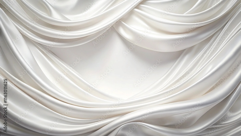White abstract festive elegant background. Beautiful drapery of soft folds of fabric. Border. Luxurious silk satin background with copy space for your design. Wide banner. Wedding, anniversary concept White abstract festive elegant background. Beautiful drapery of soft folds of fabric. Border. Luxurious silk satin background with copy space for your design. Wide banner. Wedding, anniversary concept