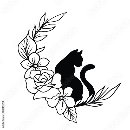 Vector Illustrations of Cats Tattoos