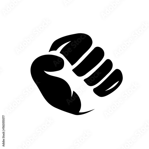 Bold Punch Icon on White Isolated Background