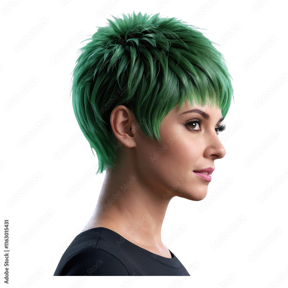 Vibrant neon green pixie cut wig with spiky texture showcased in creative styling Vibrant neon green pixie cut wig with spiky texture showcased in creative styling