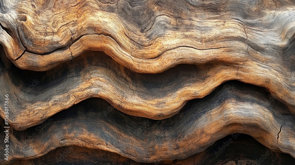 Wavy Layers Of Aged And Weathered Wood Wavy Layers Of Aged And Weathered Wood