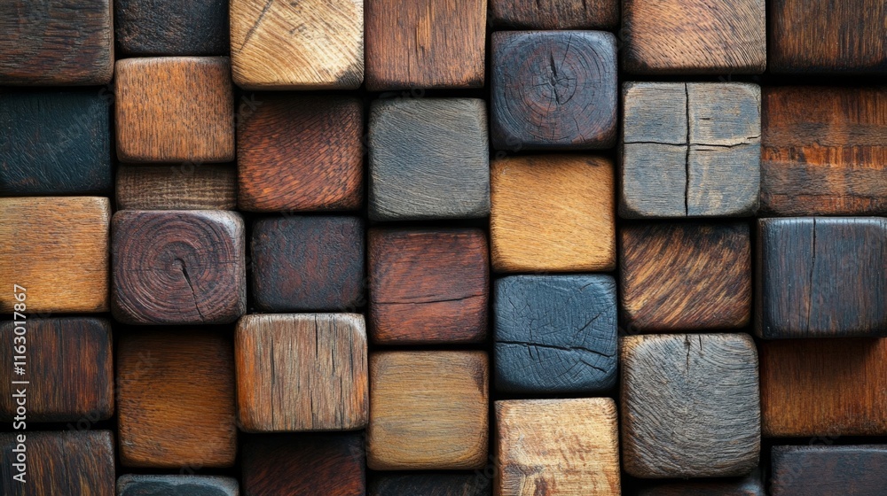 Wooden Block Mosaic Pattern Design Texture Wooden Block Mosaic Pattern Design Texture