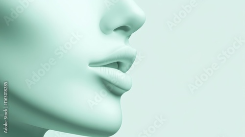 Wallpaper Mural Stylized profile of a serene human face. Torontodigital.ca