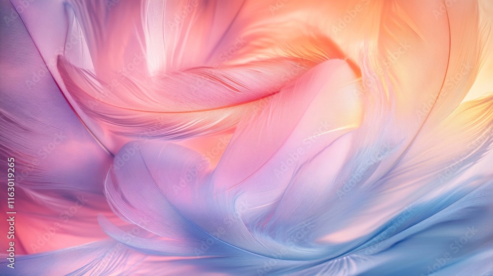 Soft Pastel Feathers Gentle Swirl Abstract Background Soft Pastel Feathers Gentle Swirl Abstract Background