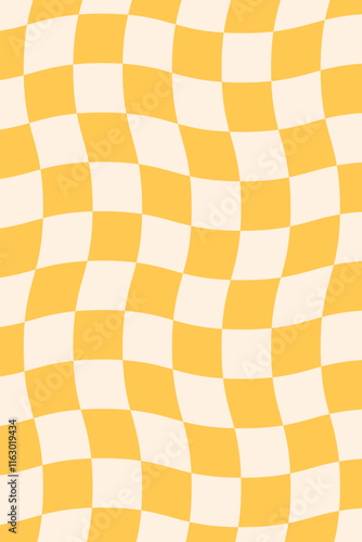 Wavy aesthetics cute gingham background