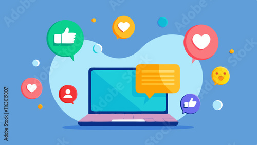 The image shows a screen with icons of popular social networks.