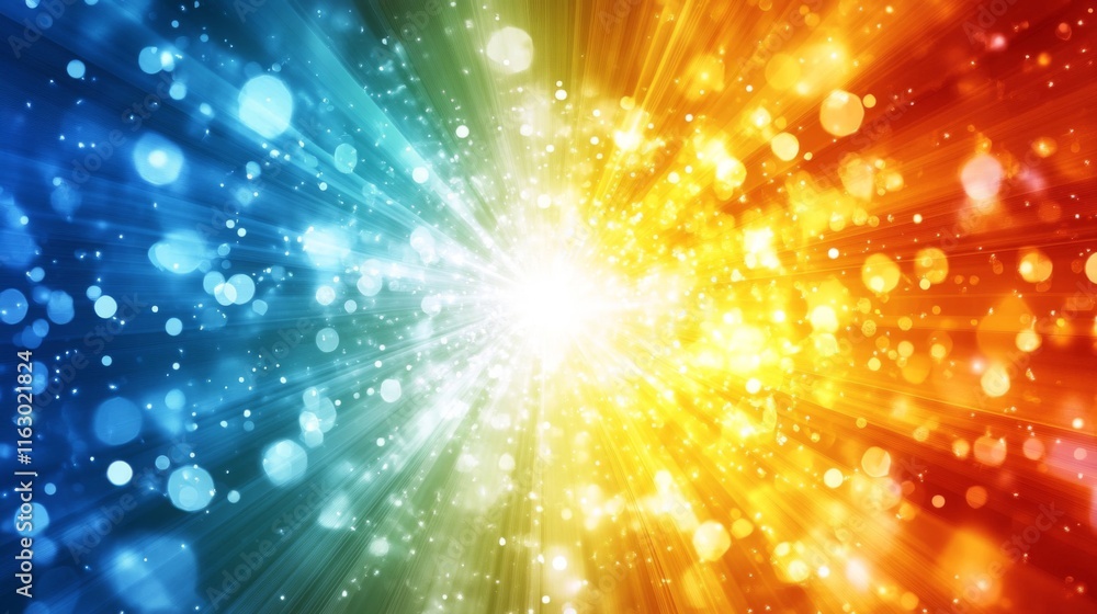 Abstract Colorful Light Burst Background Design