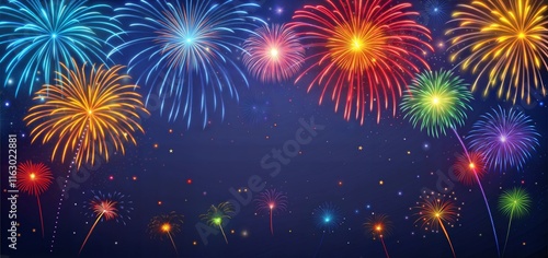 Happy  Fireworks Background  generate ai